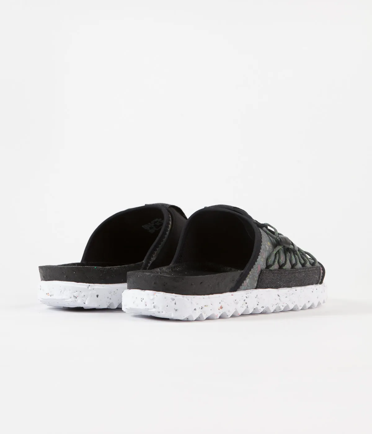 Nike Asuna Crater Slides - Black / Iron Grey - White - Mean Green