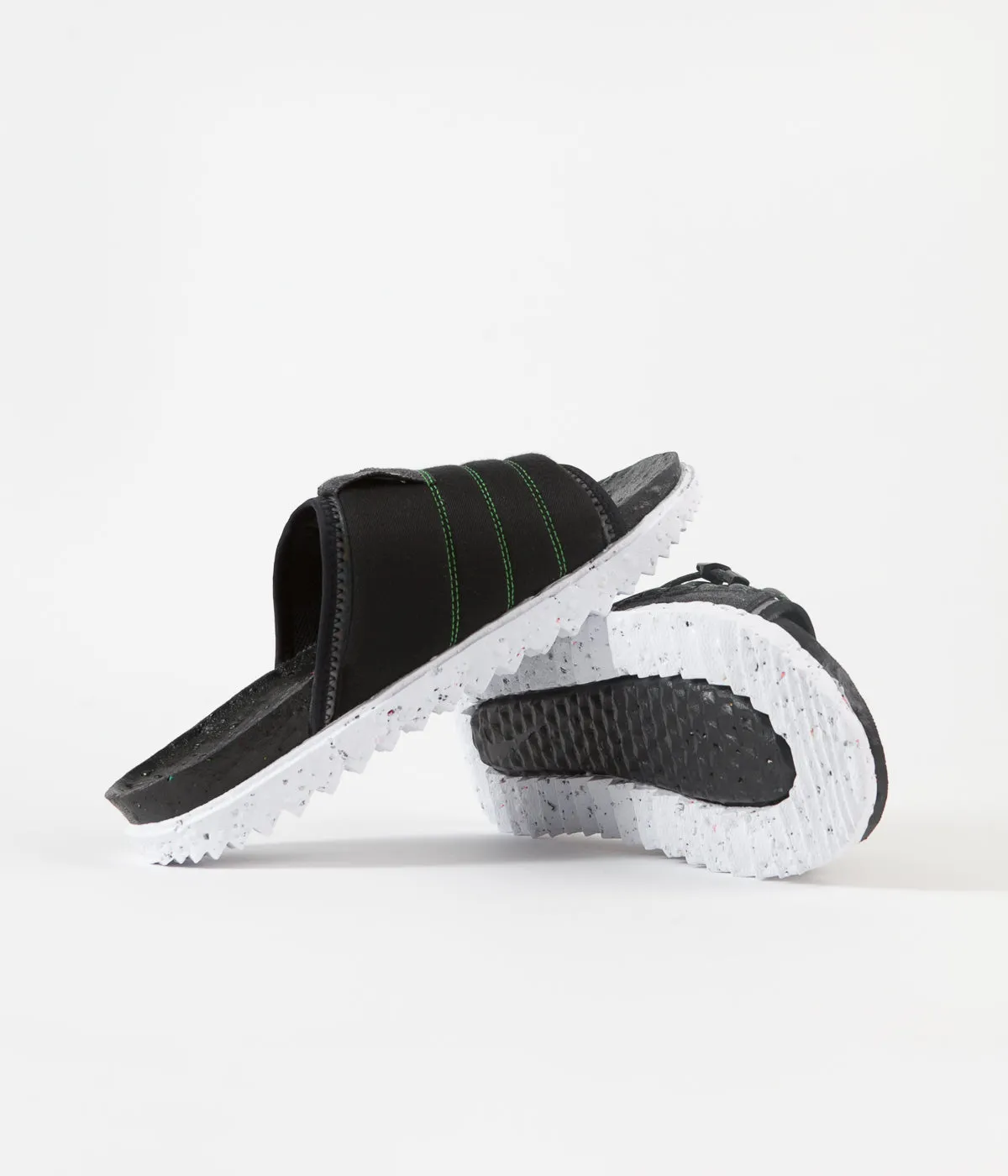 Nike Asuna Crater Slides - Black / Iron Grey - White - Mean Green
