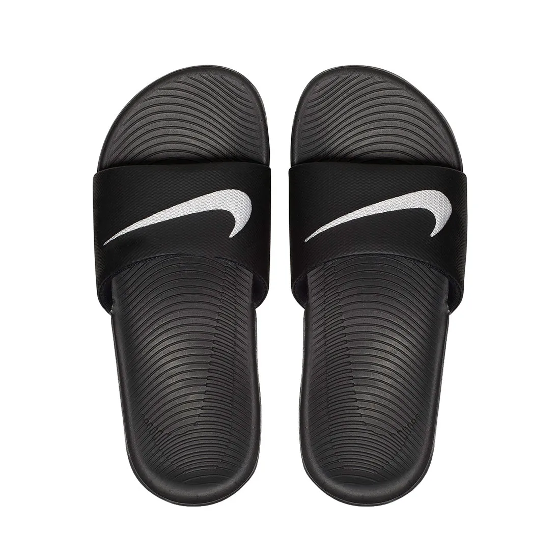 NIKE KAWA LITTLE/BIG KIDS' SLIDES BLACK
