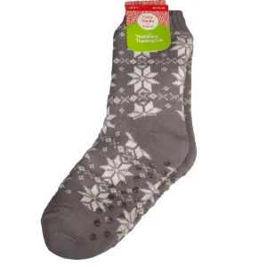 Nordic Fur Lined Cosy Socks With Grippers