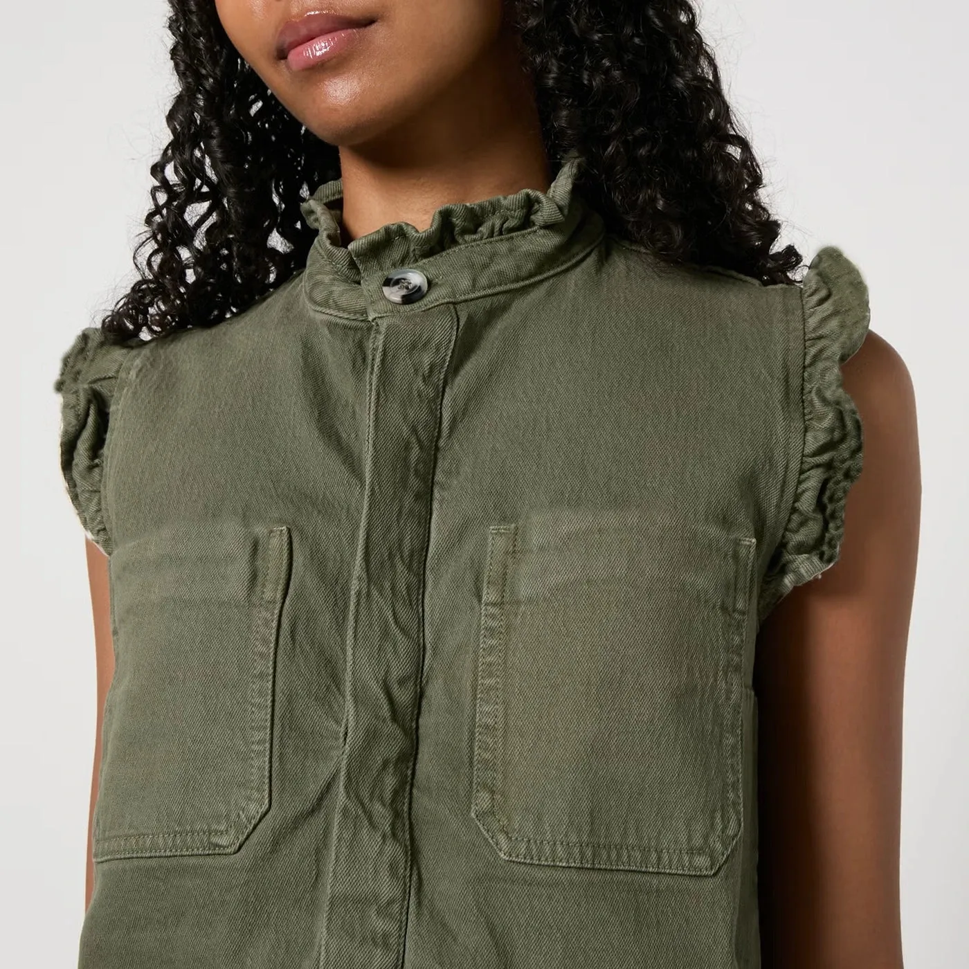 Olive Denim Vest