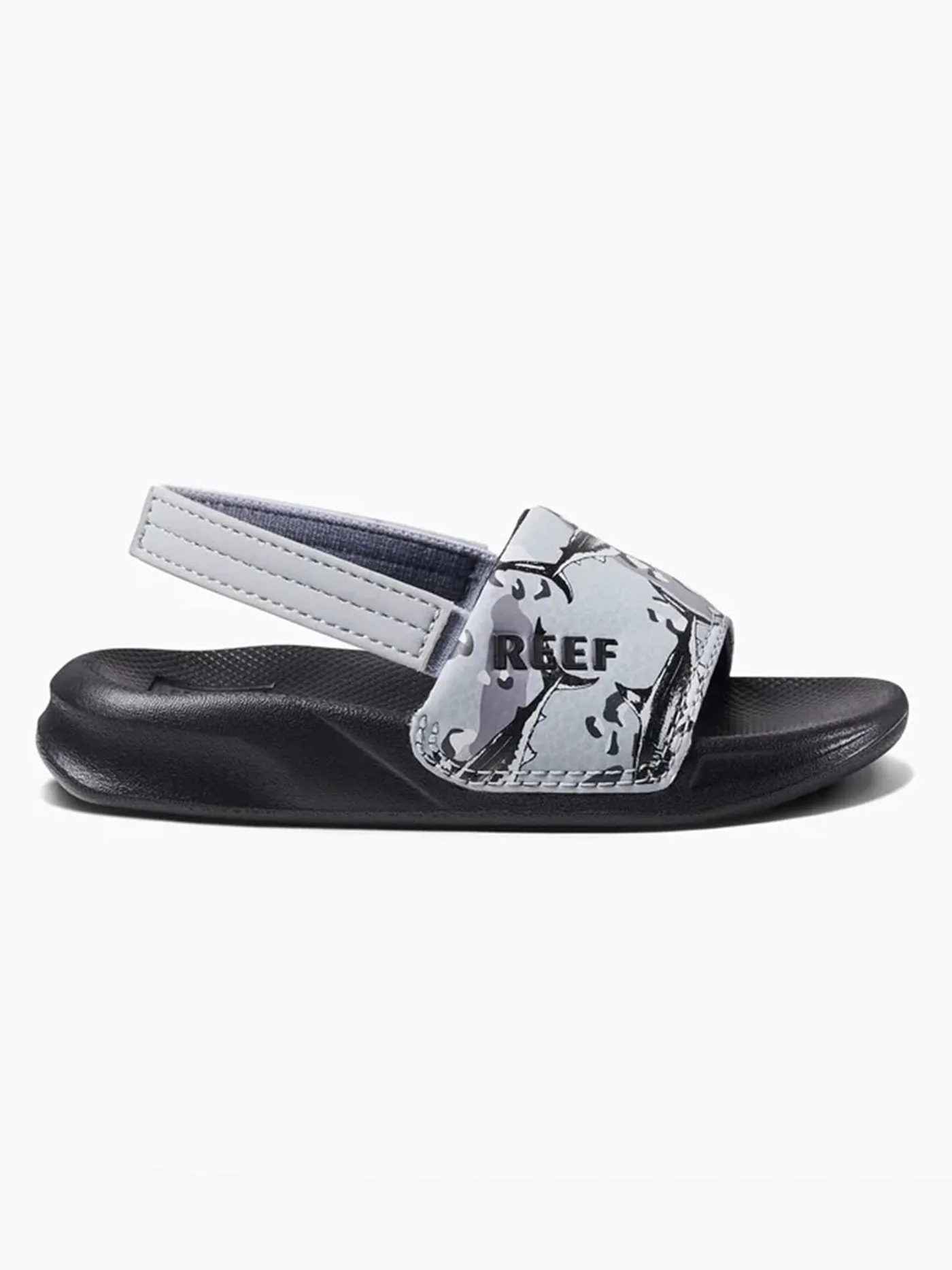 One Slide Grey Camo Shark Sandals (Little Kids)