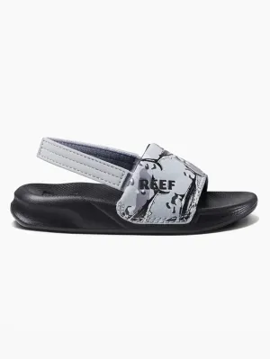 One Slide Grey Camo Shark Sandals (Little Kids)