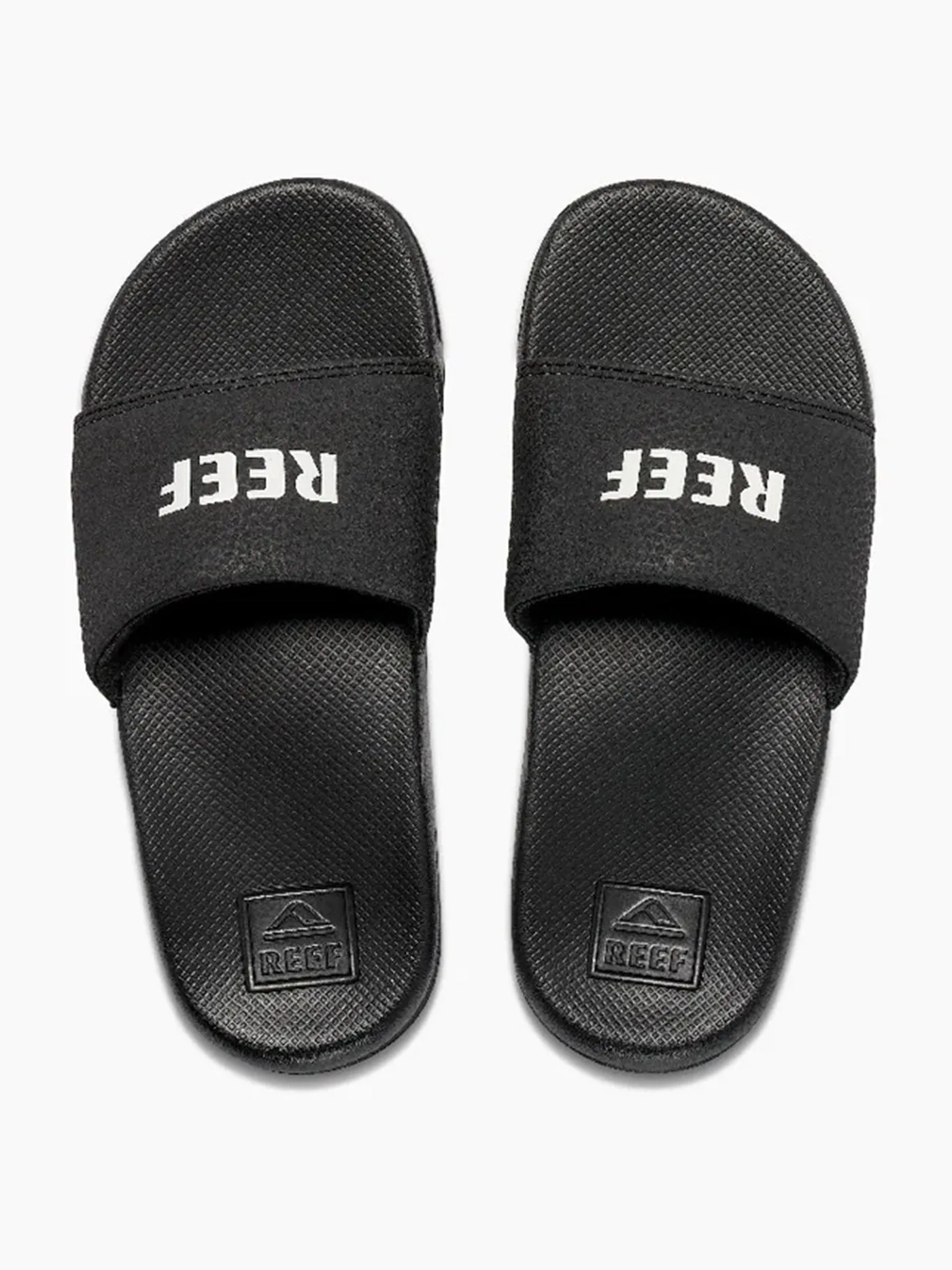 One Slide Reef Black/White Sandals (Kids)