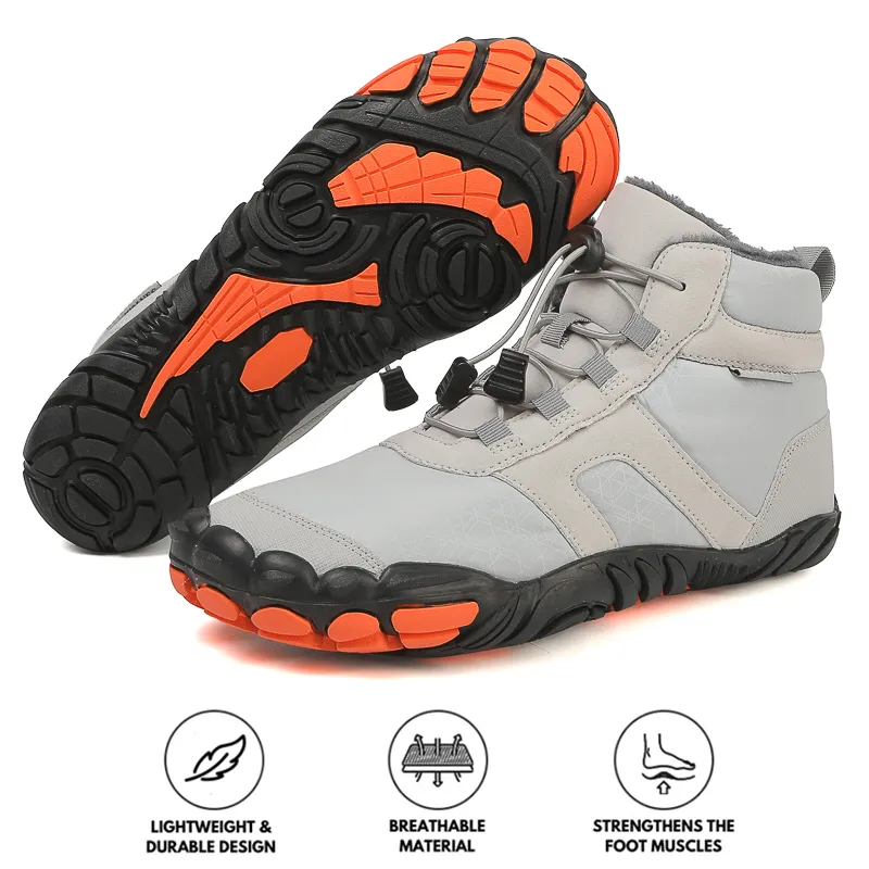 Outdoor Warm Flexible Fold-Resistant Snow Boots Non-slip & Waterproof Winter Barefoot Shoe (Unisex)