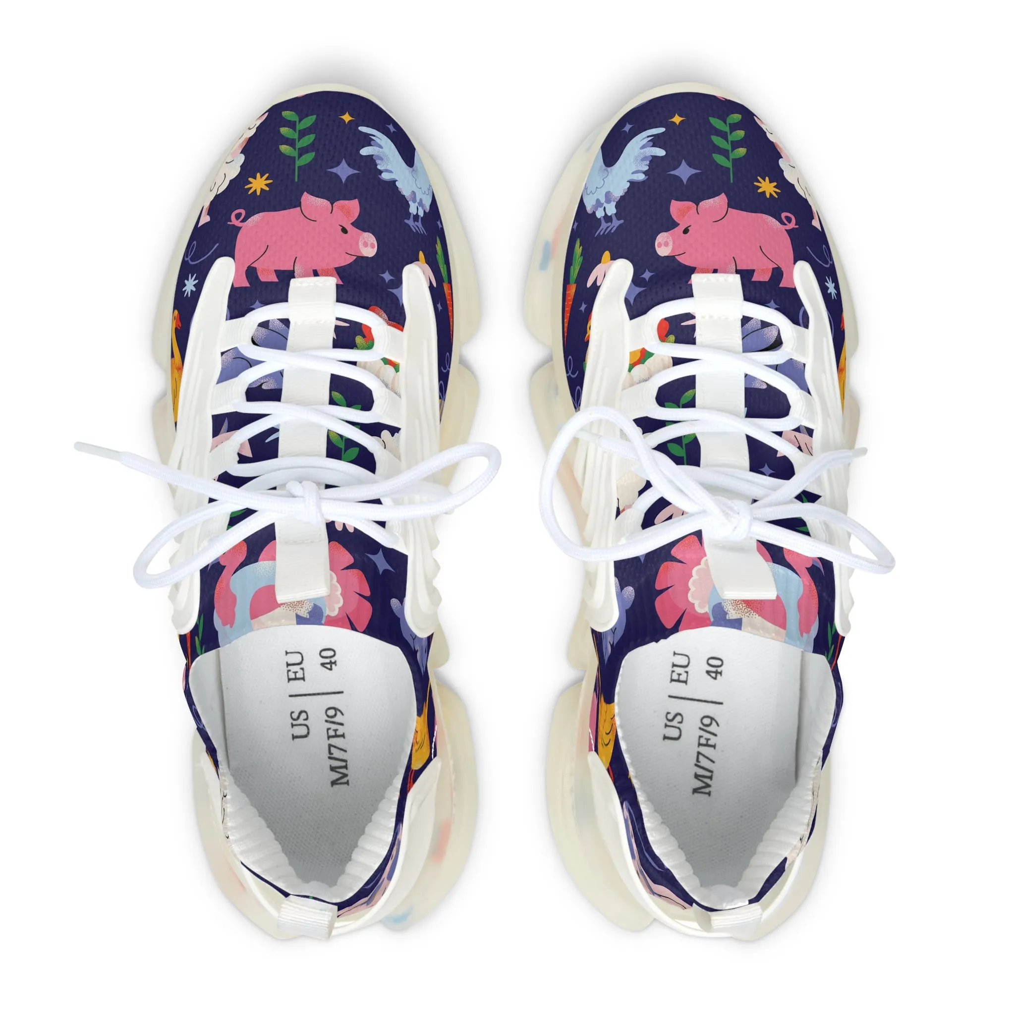 Pig Farm Animals Women's Mesh Sneakers