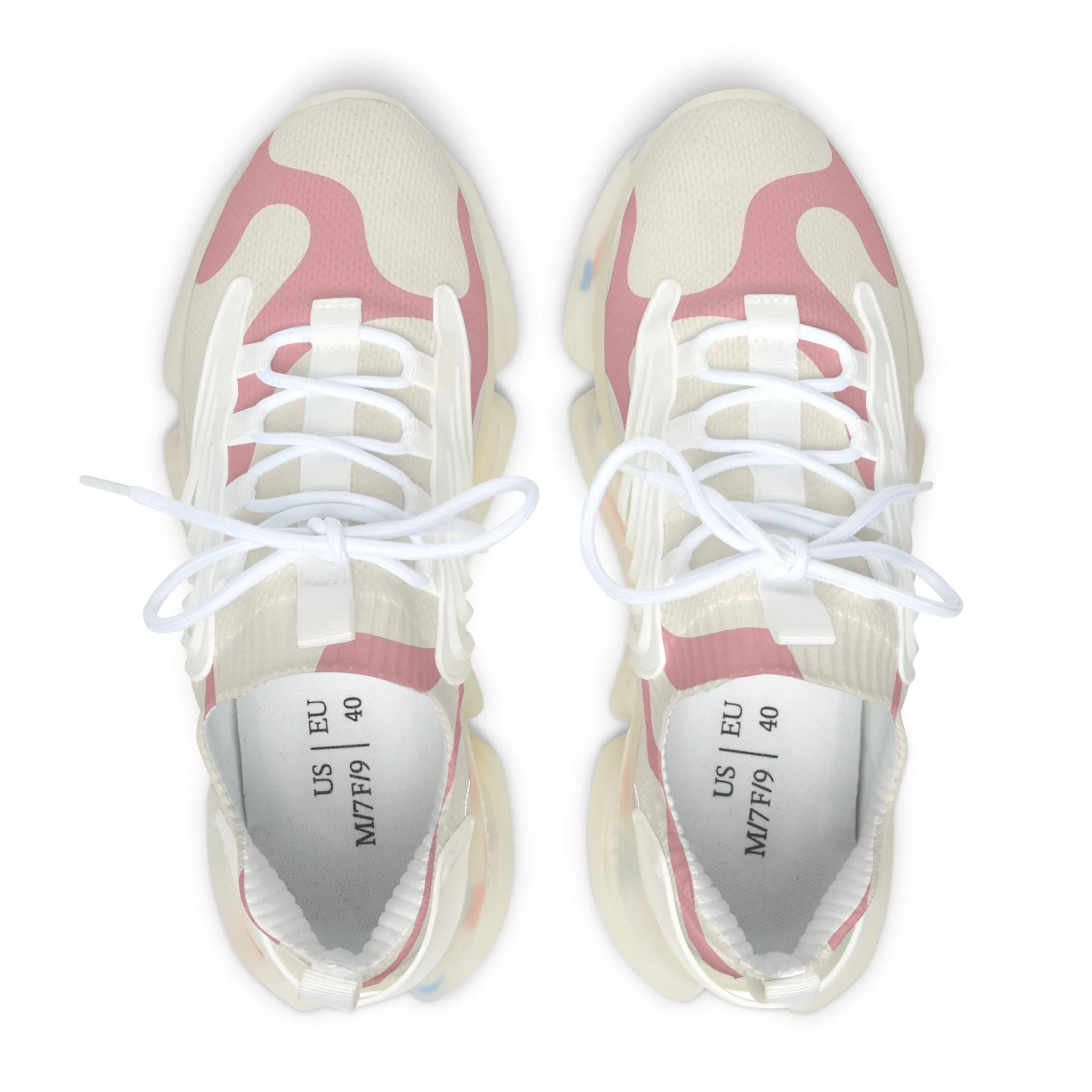 Pink Cow Pattern Women's Mesh Sneakers