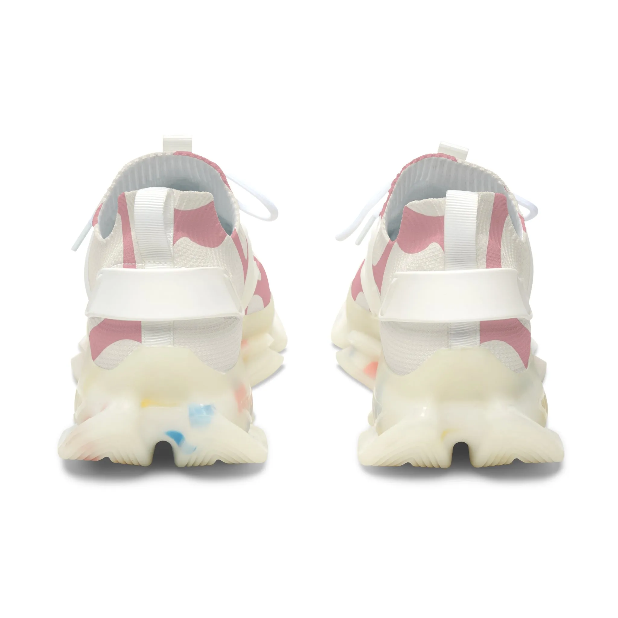 Pink Cow Pattern Women's Mesh Sneakers