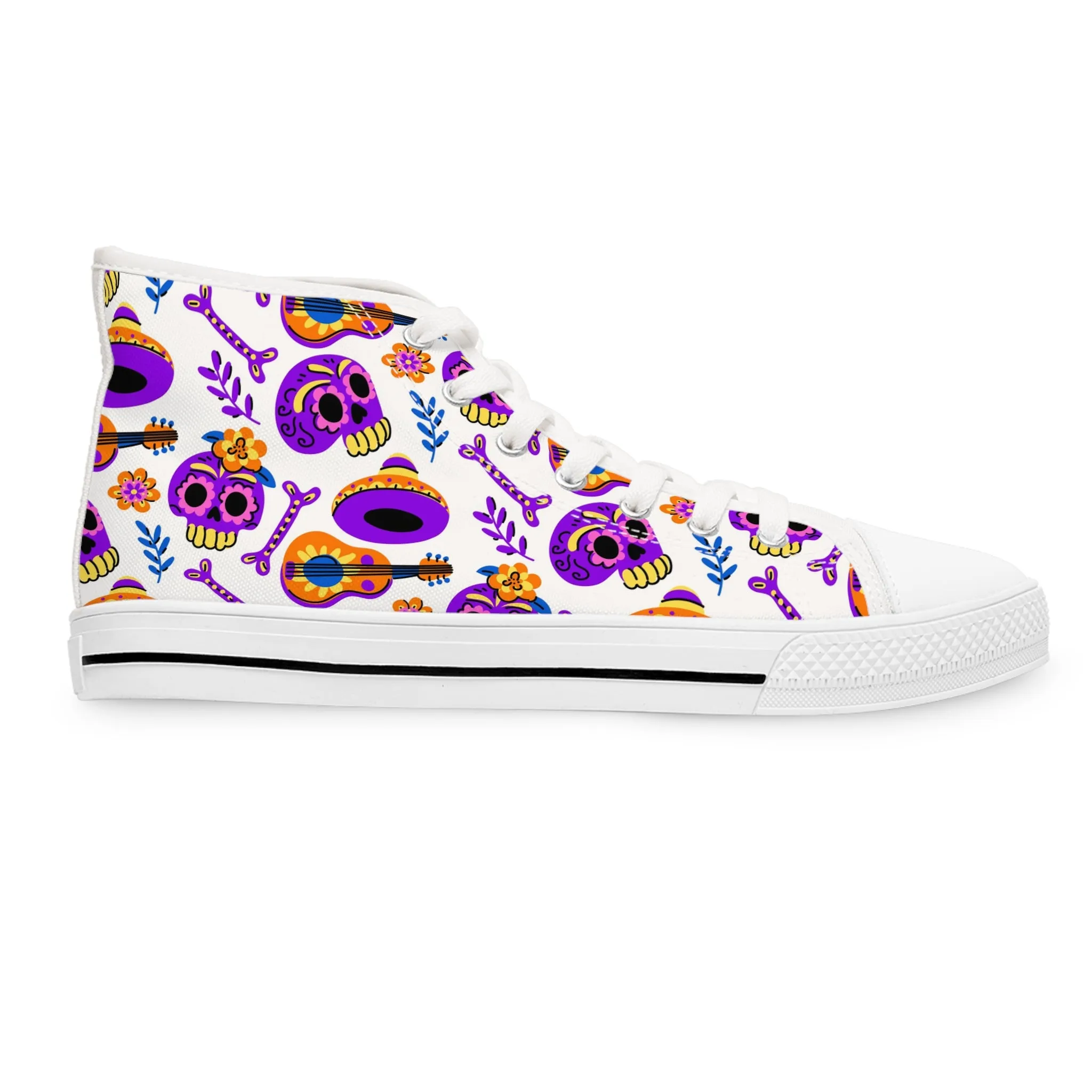 Purple Skull Women's High Top Sneakers