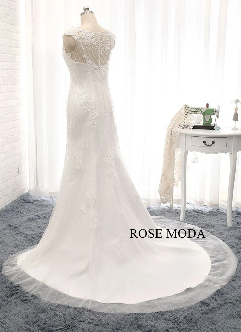 Rosemoda Two Pieces Heavy Delicated Beaded Mermaid Wedding Dress