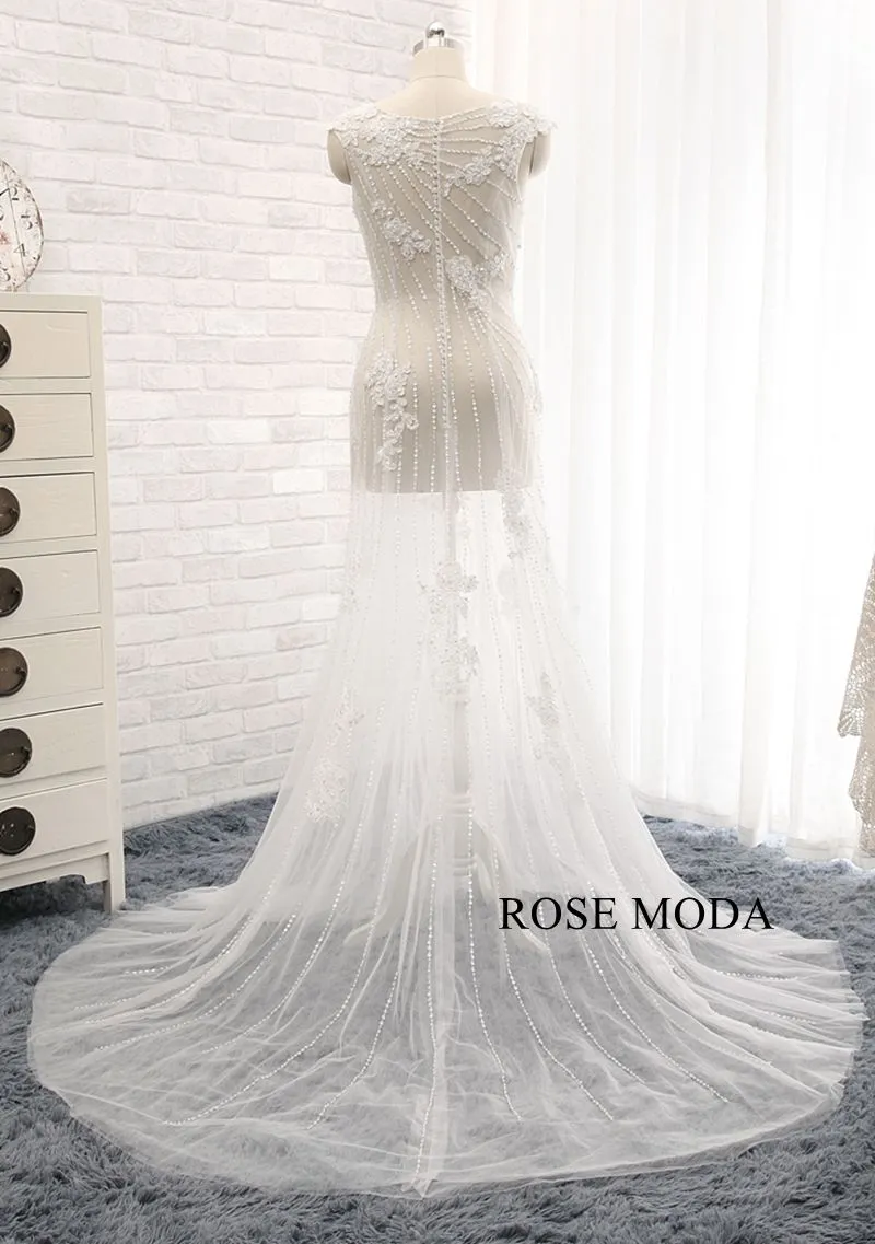Rosemoda Two Pieces Heavy Delicated Beaded Mermaid Wedding Dress