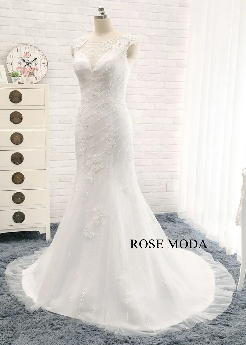 Rosemoda Two Pieces Heavy Delicated Beaded Mermaid Wedding Dress