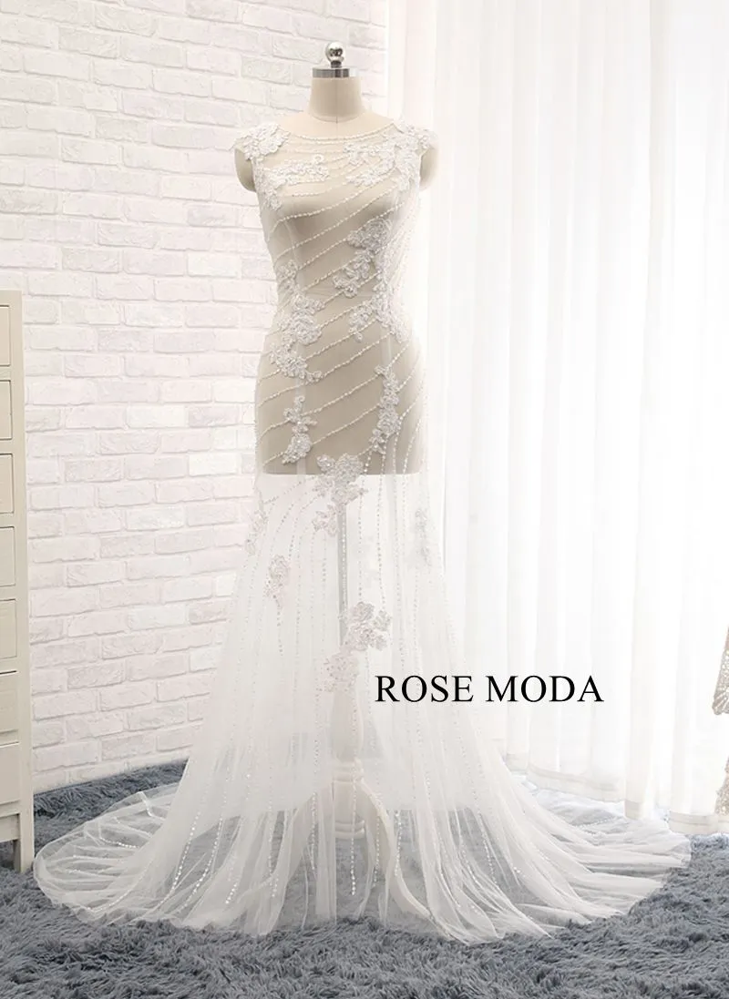 Rosemoda Two Pieces Heavy Delicated Beaded Mermaid Wedding Dress