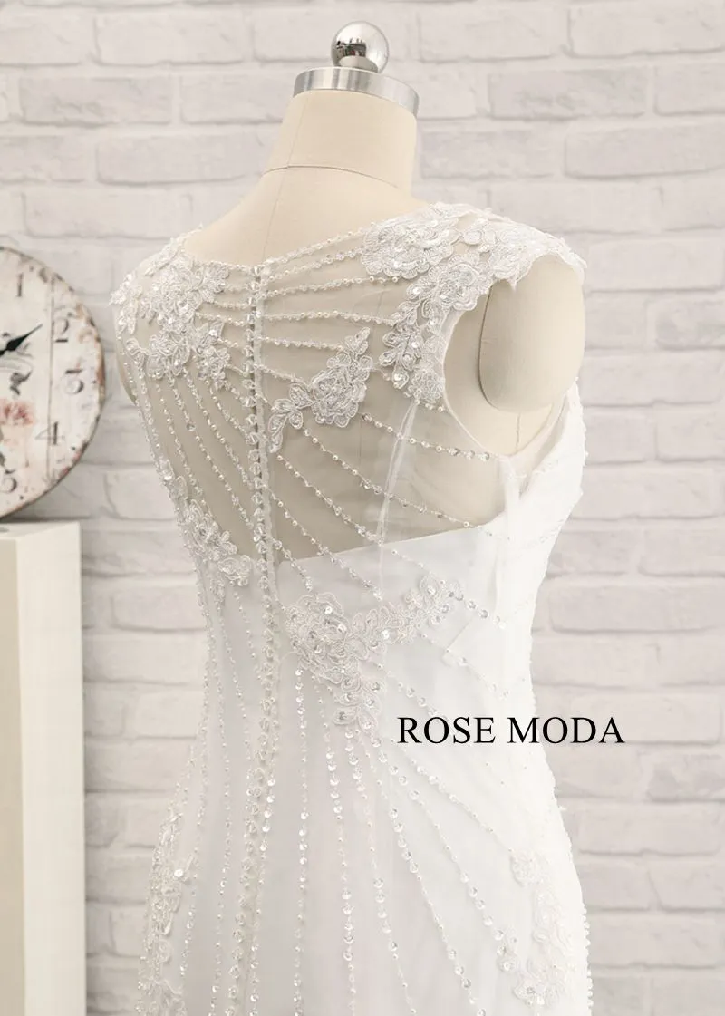 Rosemoda Two Pieces Heavy Delicated Beaded Mermaid Wedding Dress