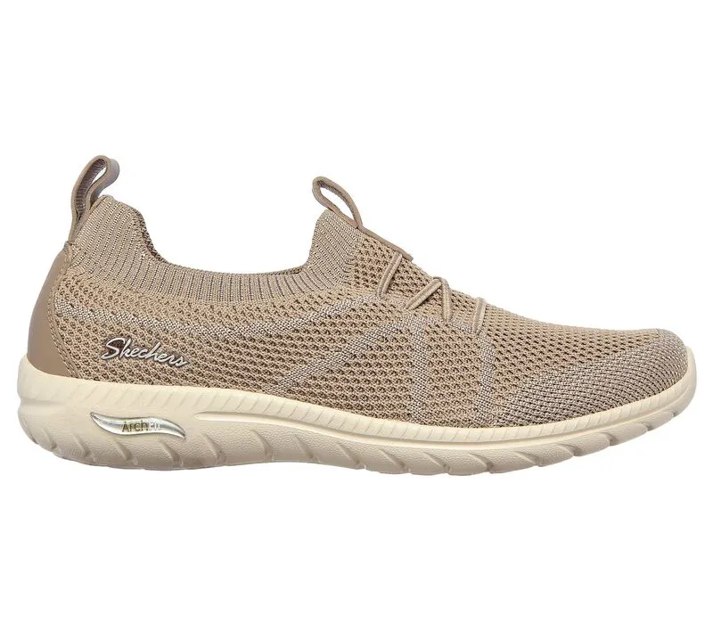 Skechers Arch Fit Flex Charcoal/Grey Breathable Mesh Slip On Rounded Toe Sneaker