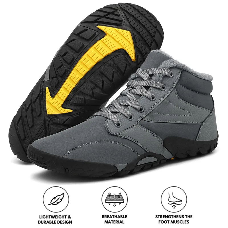 Snow Boots Winter Warm Mid-Tube Hiking Shoes Footwear Non-slip & Waterproof Winter Barefoot Shoe (Unisex)