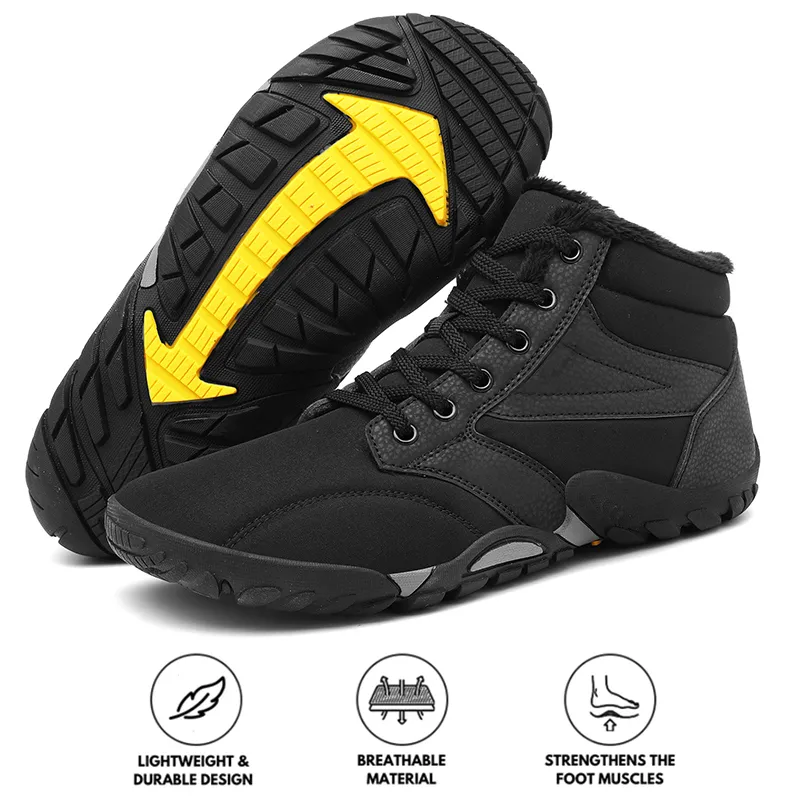 Snow Boots Winter Warm Mid-Tube Hiking Shoes Footwear Non-slip & Waterproof Winter Barefoot Shoe (Unisex)