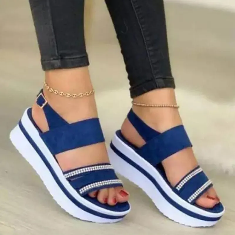 Sonicelife  Women Sandals 2024 Heels Sandals Summer Shoes Platform Sandalias Mujer Thick Bottom Wedges Shoes For Women Heels Summer Footwear