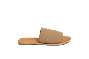 Speedway tan slide sandals