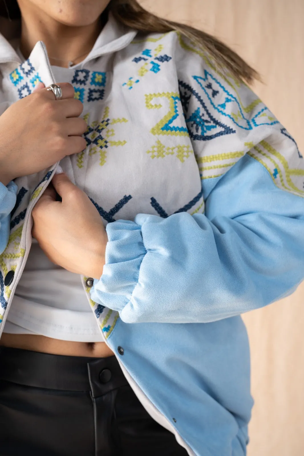 The Timeless Bomber Jacket Baby Blue