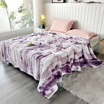 Tie-Dye Ultra Soft Faux Rabbit Fur Throw Blanket