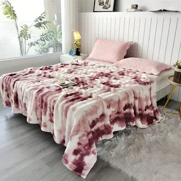 Tie-Dye Ultra Soft Faux Rabbit Fur Throw Blanket