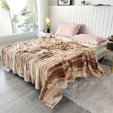 Tie-Dye Ultra Soft Faux Rabbit Fur Throw Blanket