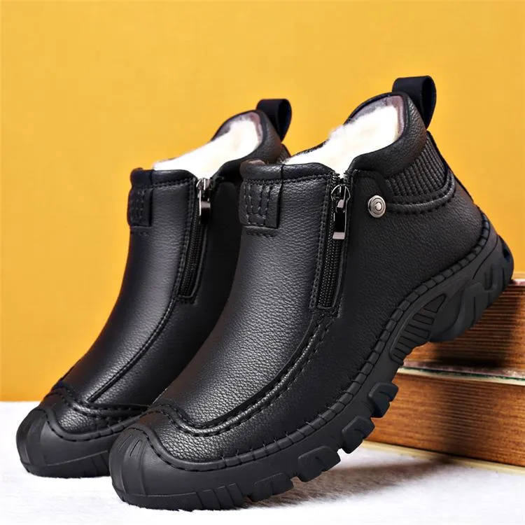 Winter Soft-Soled Warm Cotton Leather Shoes