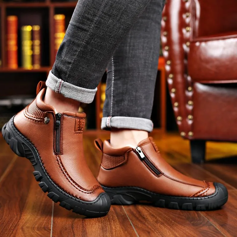 Winter Soft-Soled Warm Cotton Leather Shoes