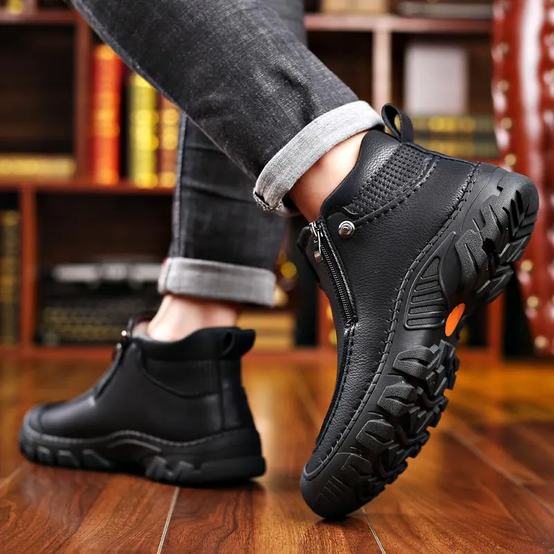 Winter Soft-Soled Warm Cotton Leather Shoes