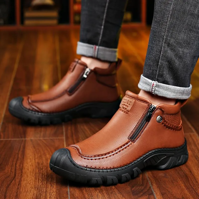 Winter Soft-Soled Warm Cotton Leather Shoes