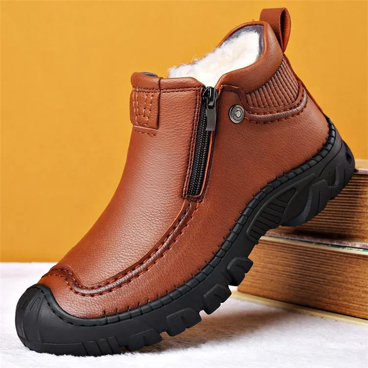 Winter Soft-Soled Warm Cotton Leather Shoes