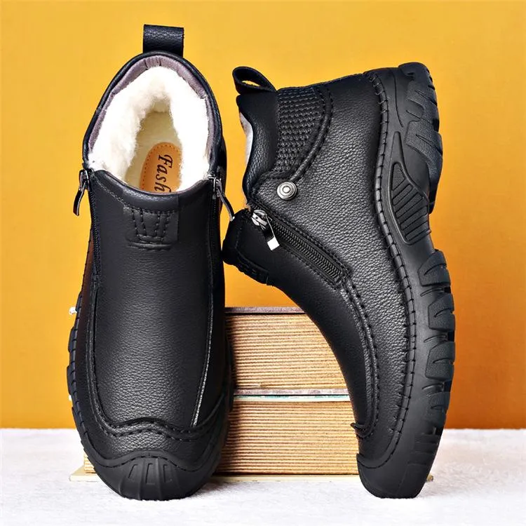 Winter Soft-Soled Warm Cotton Leather Shoes