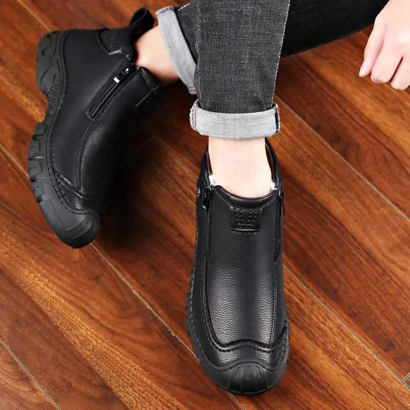 Winter Soft-Soled Warm Cotton Leather Shoes