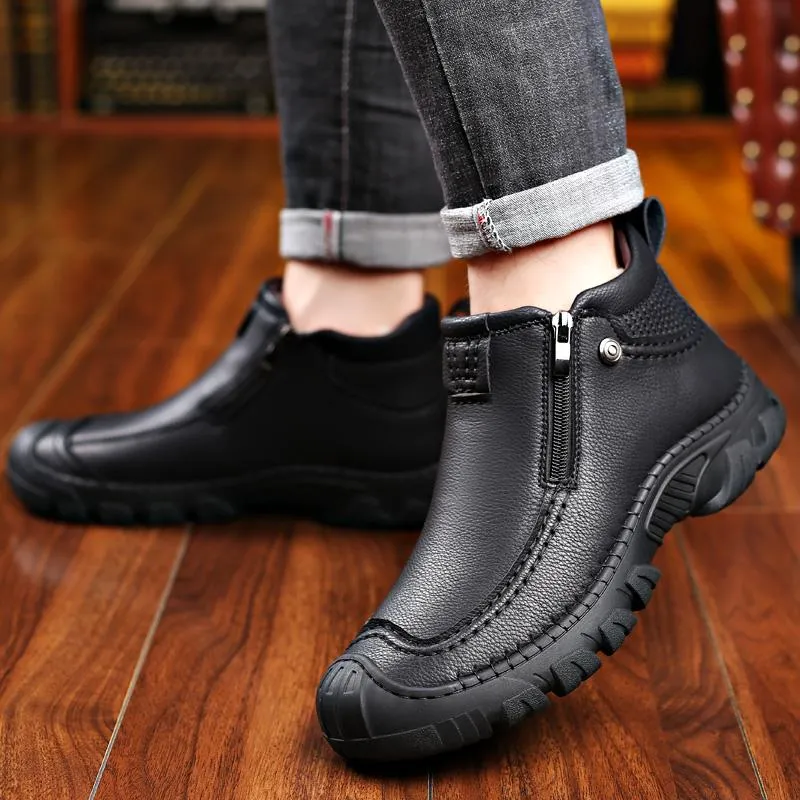 Winter Soft-Soled Warm Cotton Leather Shoes