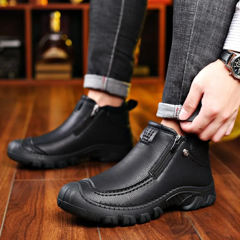 Winter Soft-Soled Warm Cotton Leather Shoes