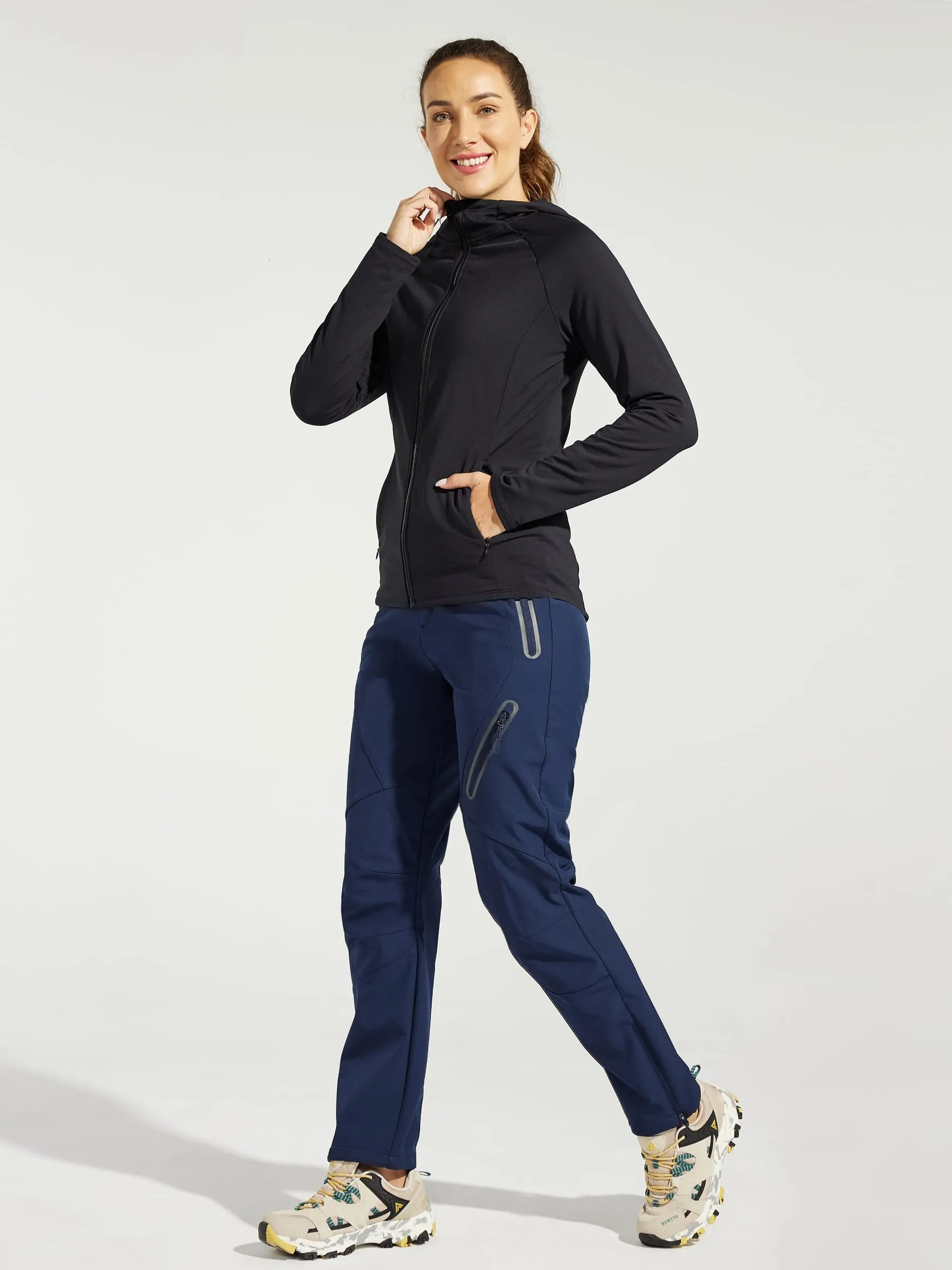 Women's Fleece Lined Snow Cargo Pants Zip-Leg