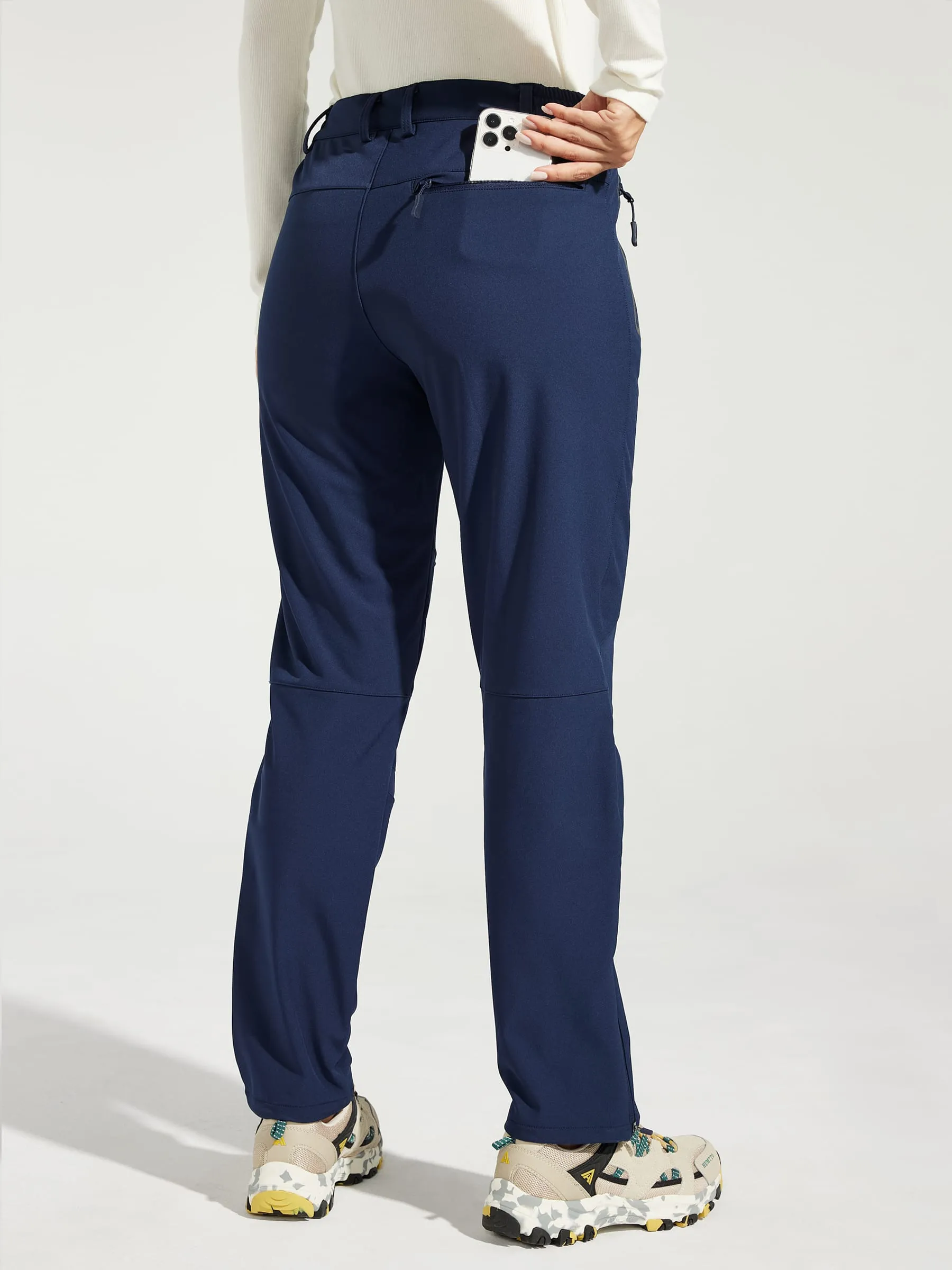 Women's Fleece Lined Snow Cargo Pants Zip-Leg