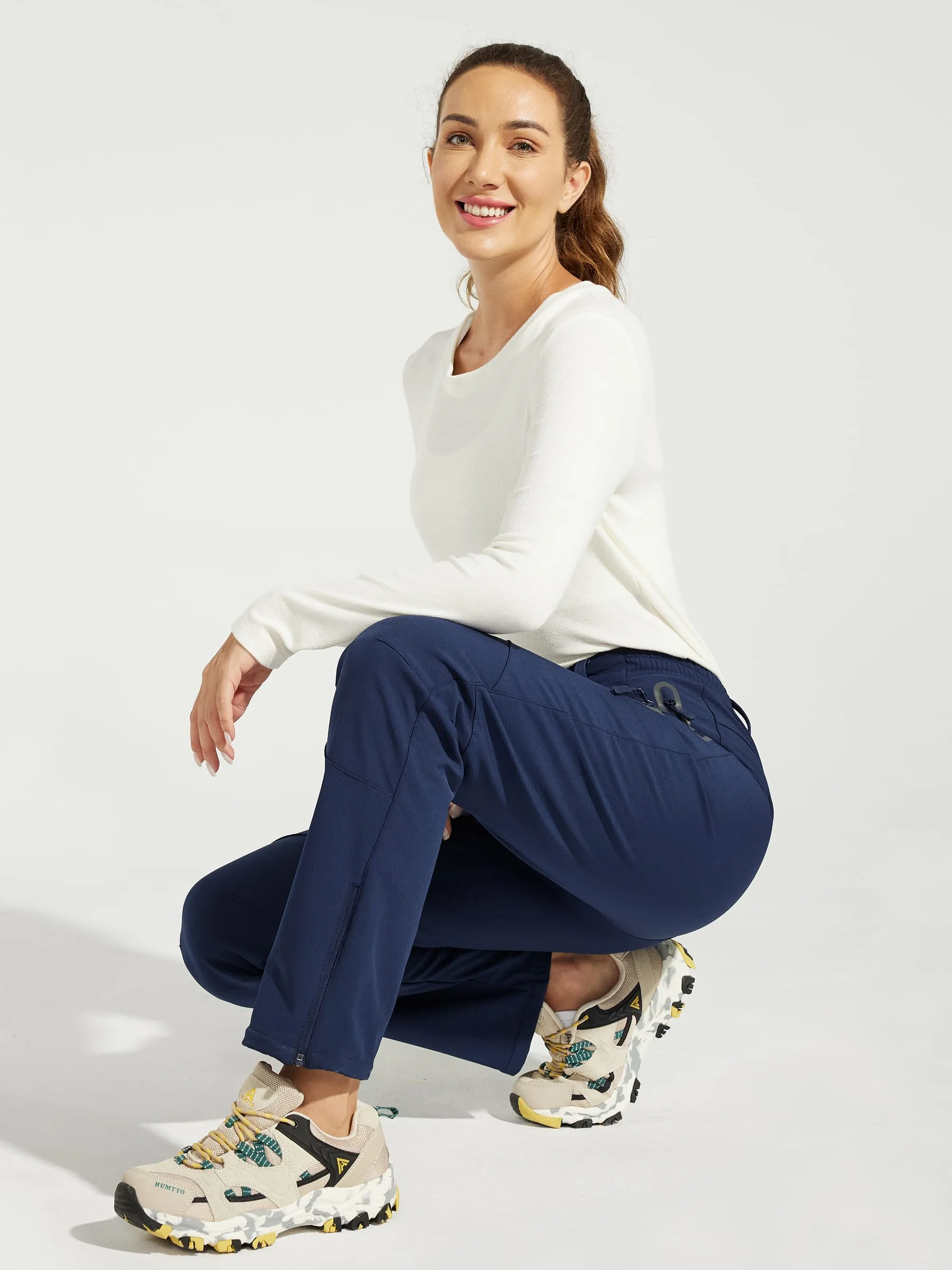 Women's Fleece Lined Snow Cargo Pants Zip-Leg