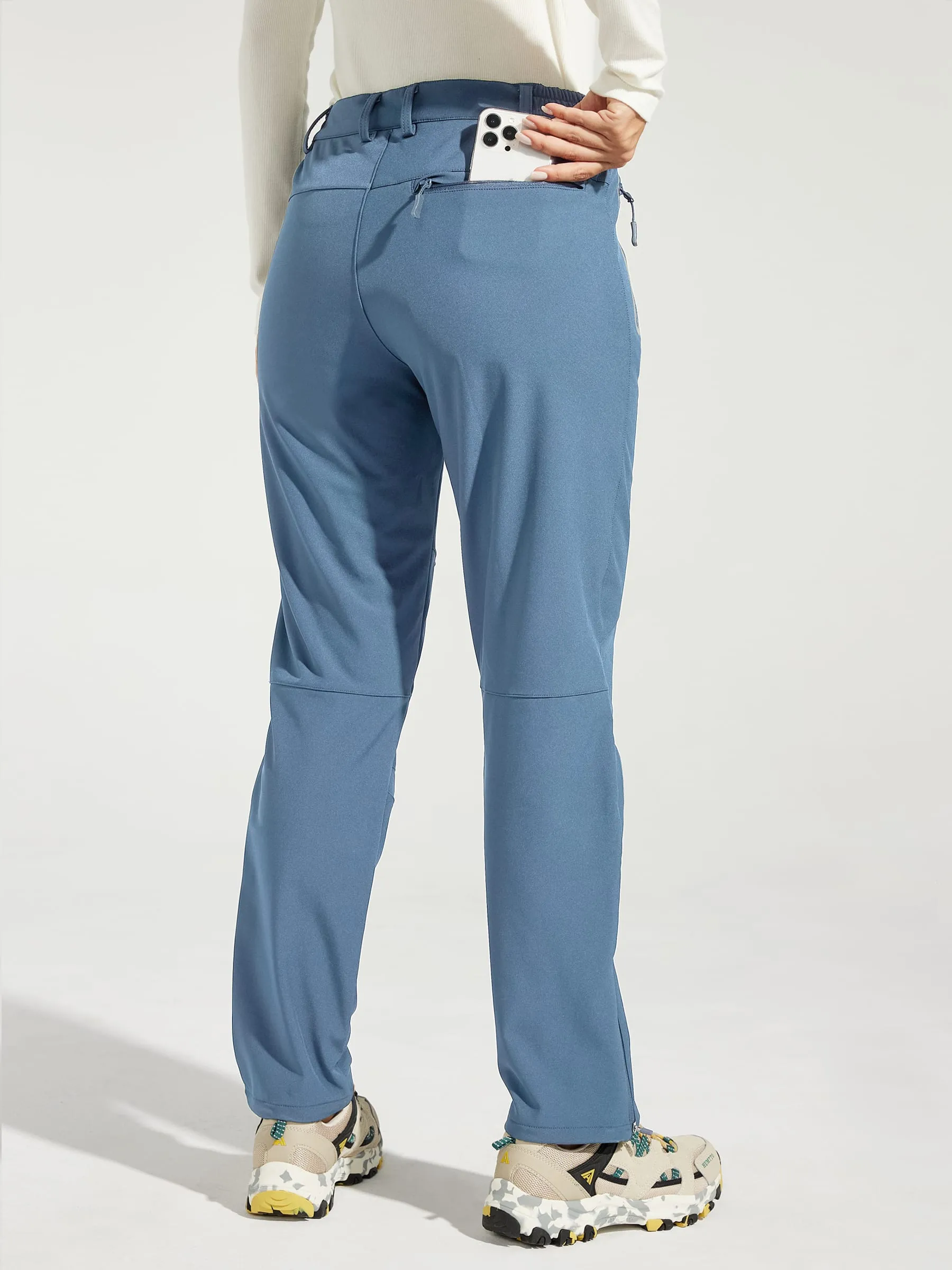 Women's Fleece Lined Snow Cargo Pants Zip-Leg