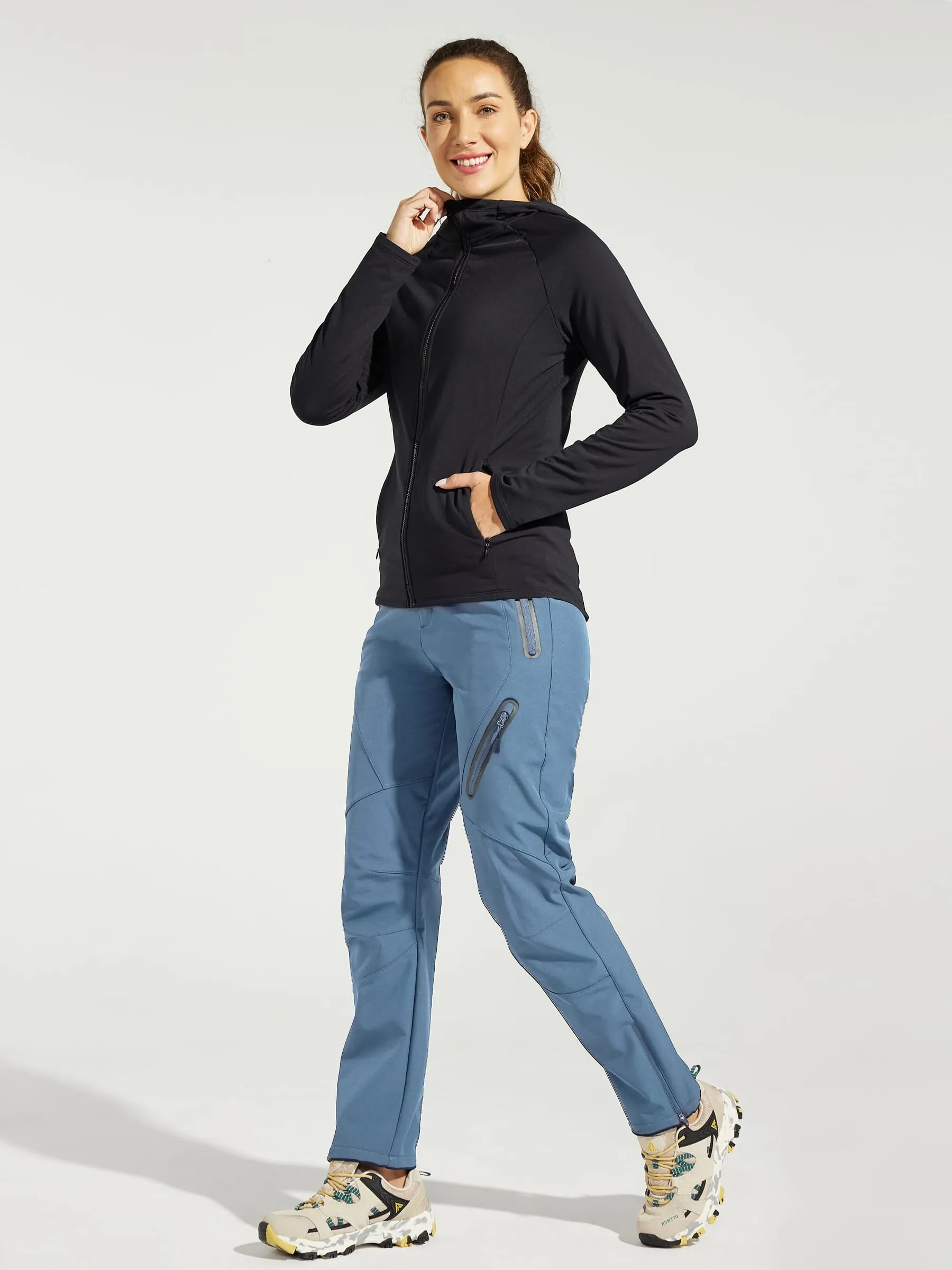 Women's Fleece Lined Snow Cargo Pants Zip-Leg