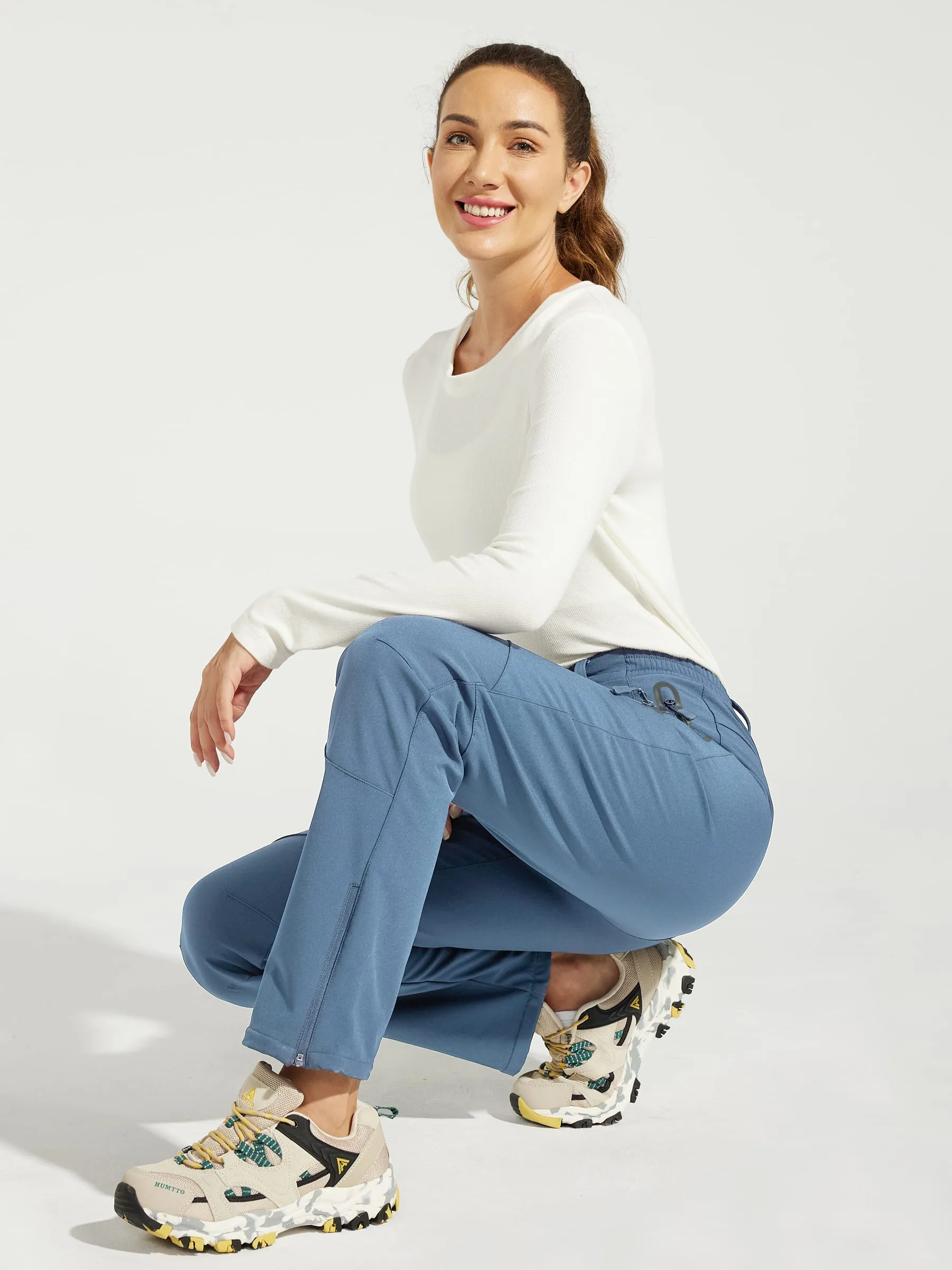 Women's Fleece Lined Snow Cargo Pants Zip-Leg