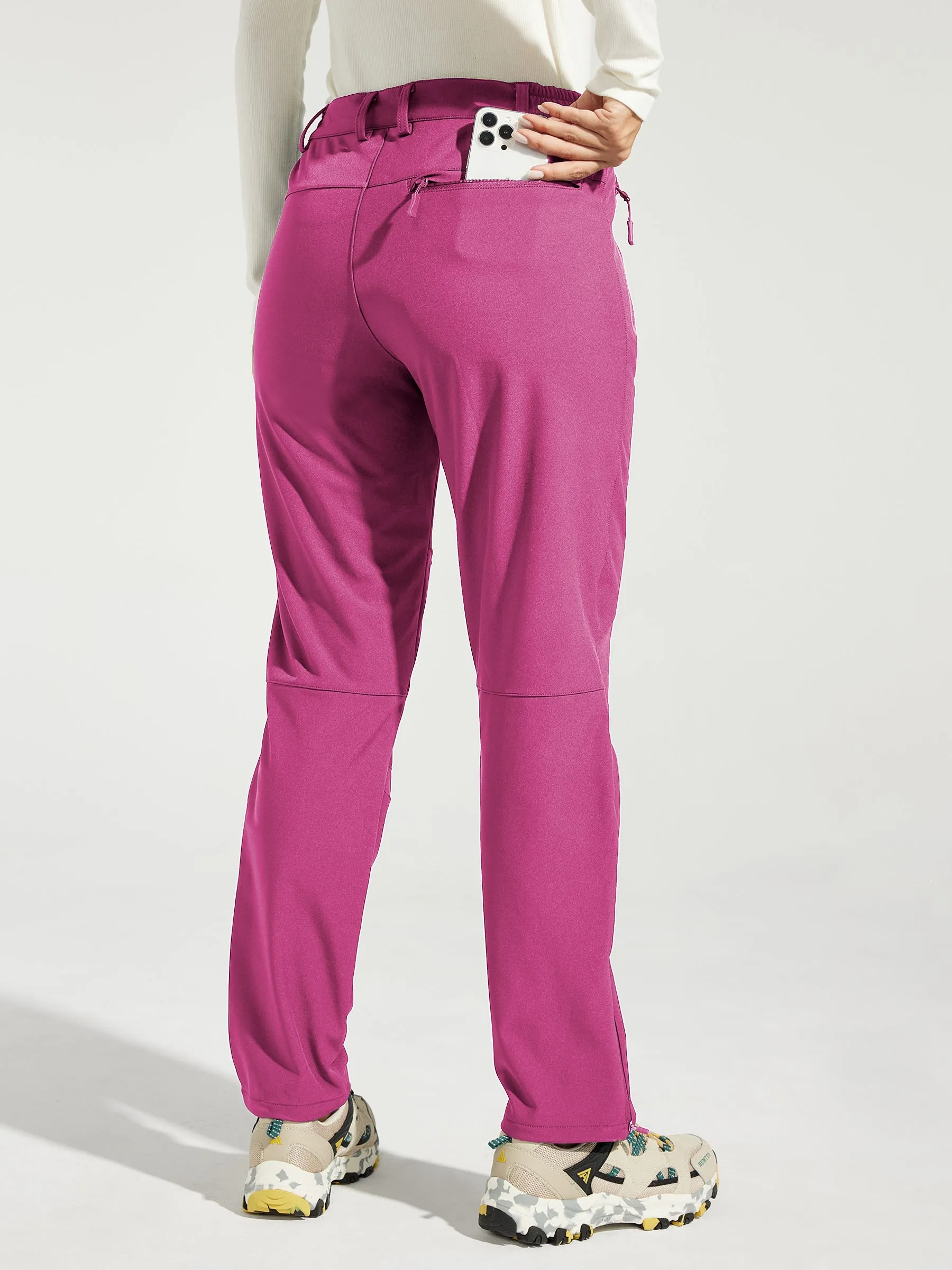 Women's Fleece Lined Snow Cargo Pants Zip-Leg