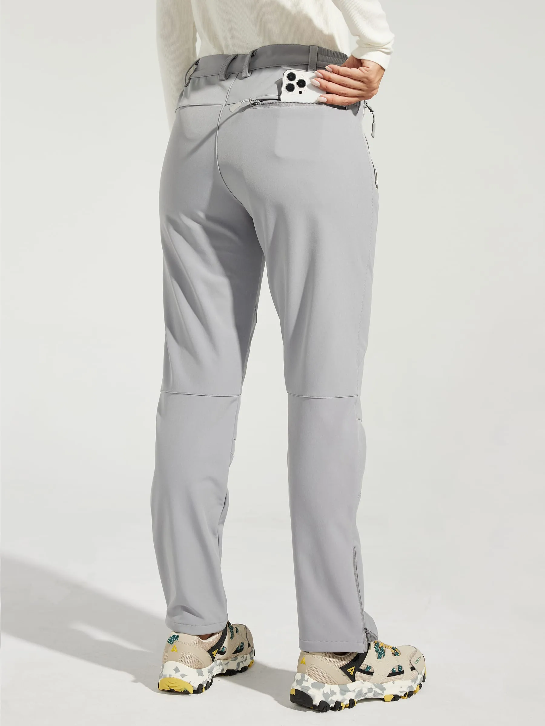 Women's Fleece Lined Snow Cargo Pants Zip-Leg
