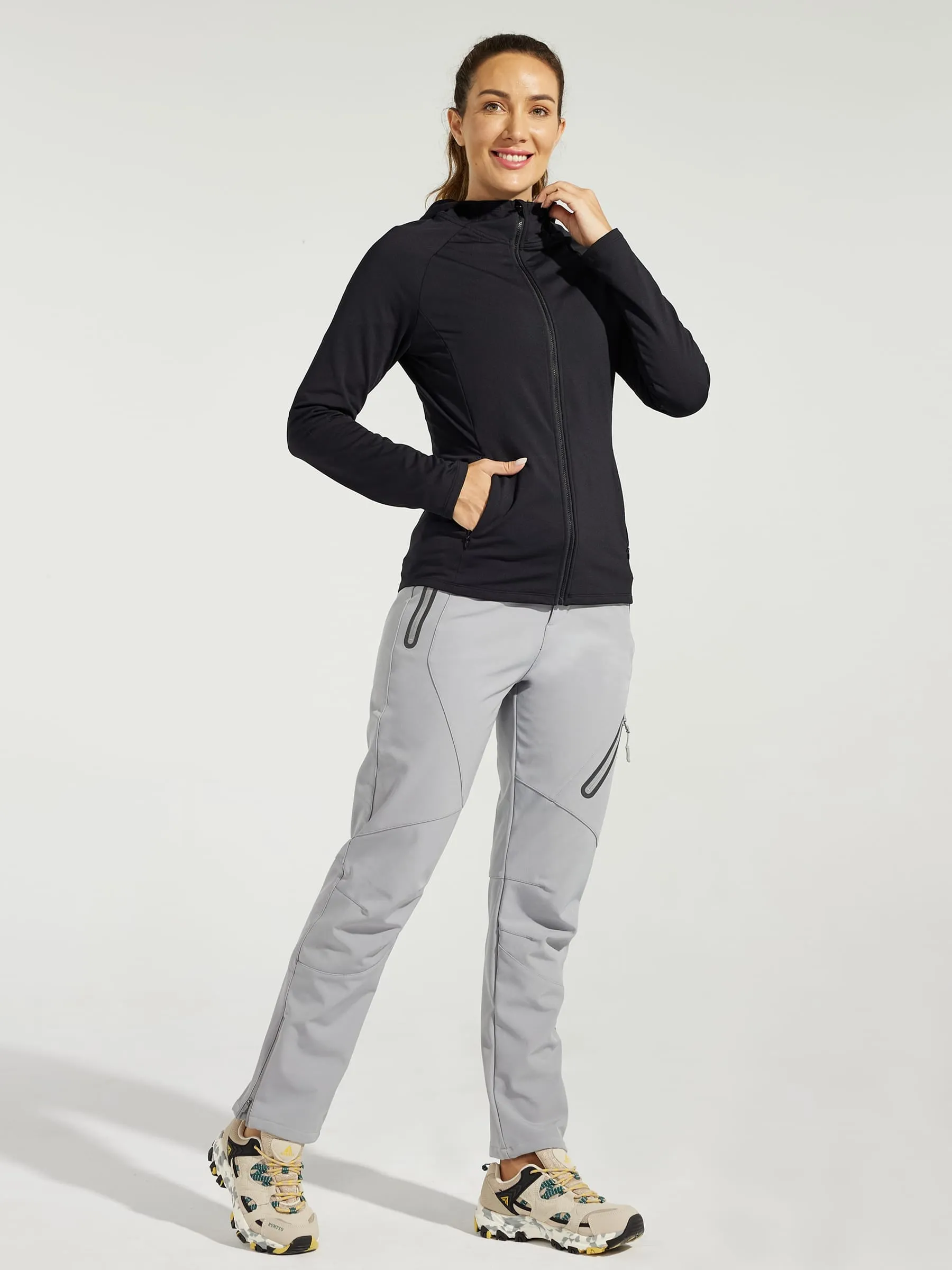 Women's Fleece Lined Snow Cargo Pants Zip-Leg
