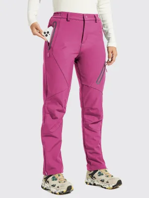 Women's Fleece Lined Snow Cargo Pants Zip-Leg