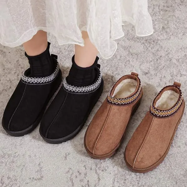 Womens Floral Lace Ethnic Style Half-Slipper Cotton Shoes 00057997C