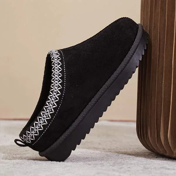 Womens Floral Lace Ethnic Style Half-Slipper Cotton Shoes 00057997C