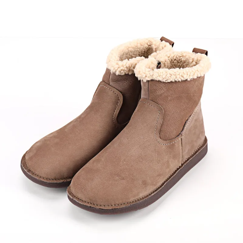 Womens Handmade Leather Ankle Boots Short Boots Side Zipper in Brown/Black/Khaki/Red Brown