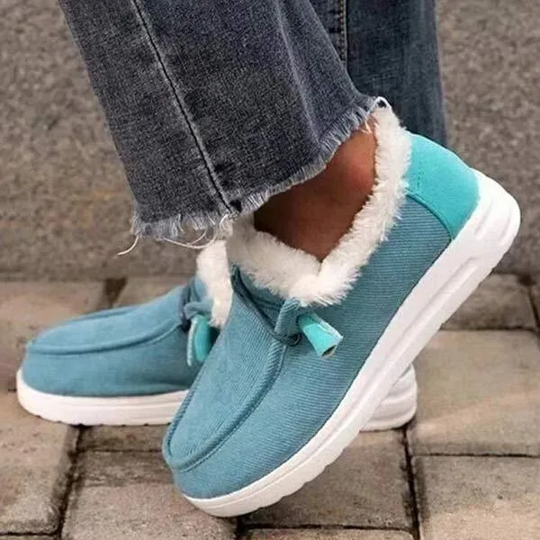 Women'S Low Top Fleece Casual Cotton Shoes 44507761C